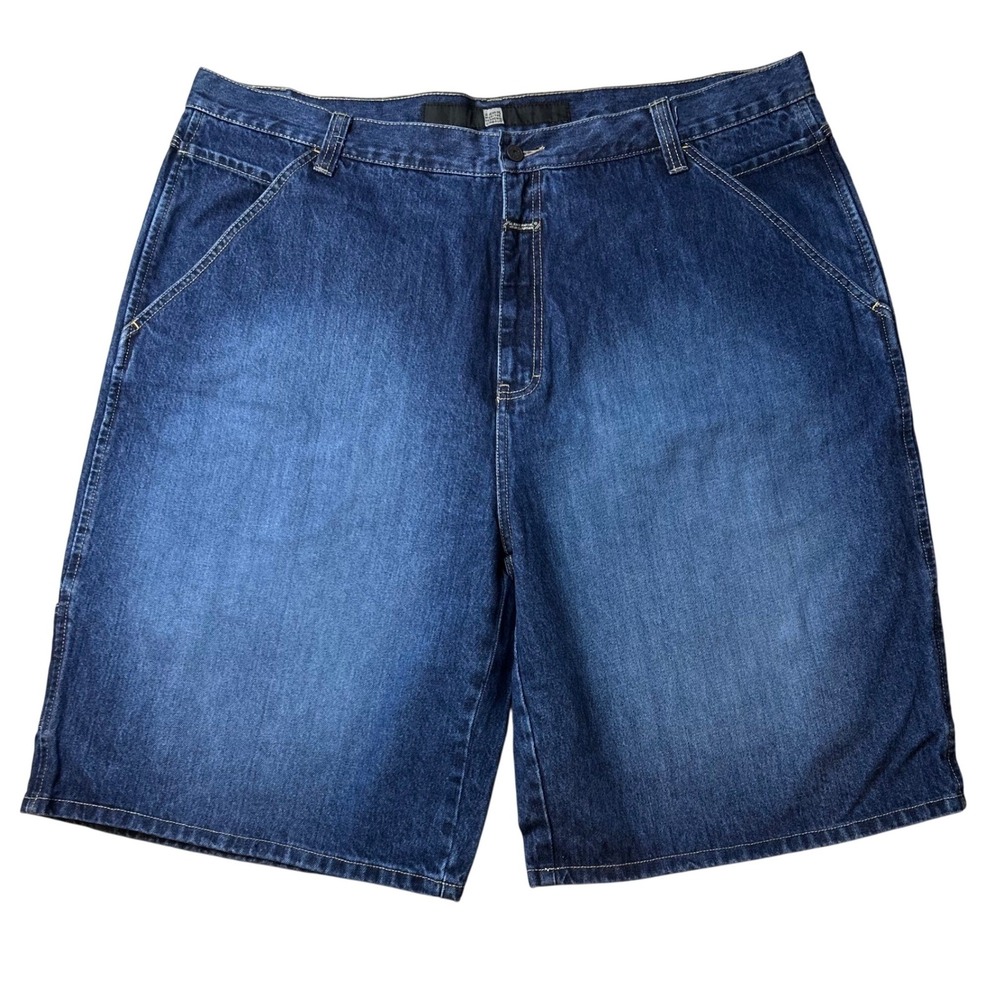 VTG Marithe Francois Girbaud Mens 44 Denim Carpenter Shorts Dark Wash Blue Baggy